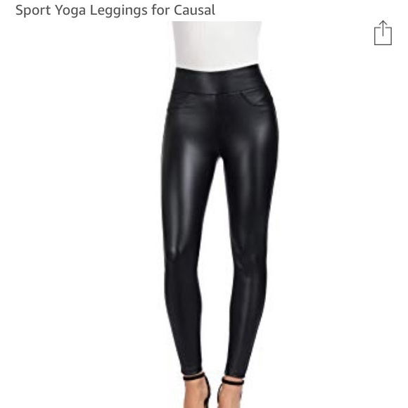 High Waisted Leather Leggings - Picture 4 of 4